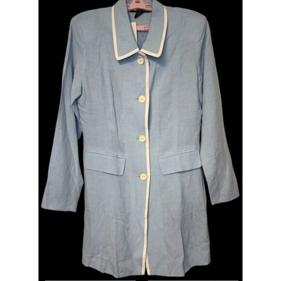 NWT Monterrey Bay Linen Blend Button Front Jacket Sz. 8 Audrey Hepburn - Picture 6 of 9